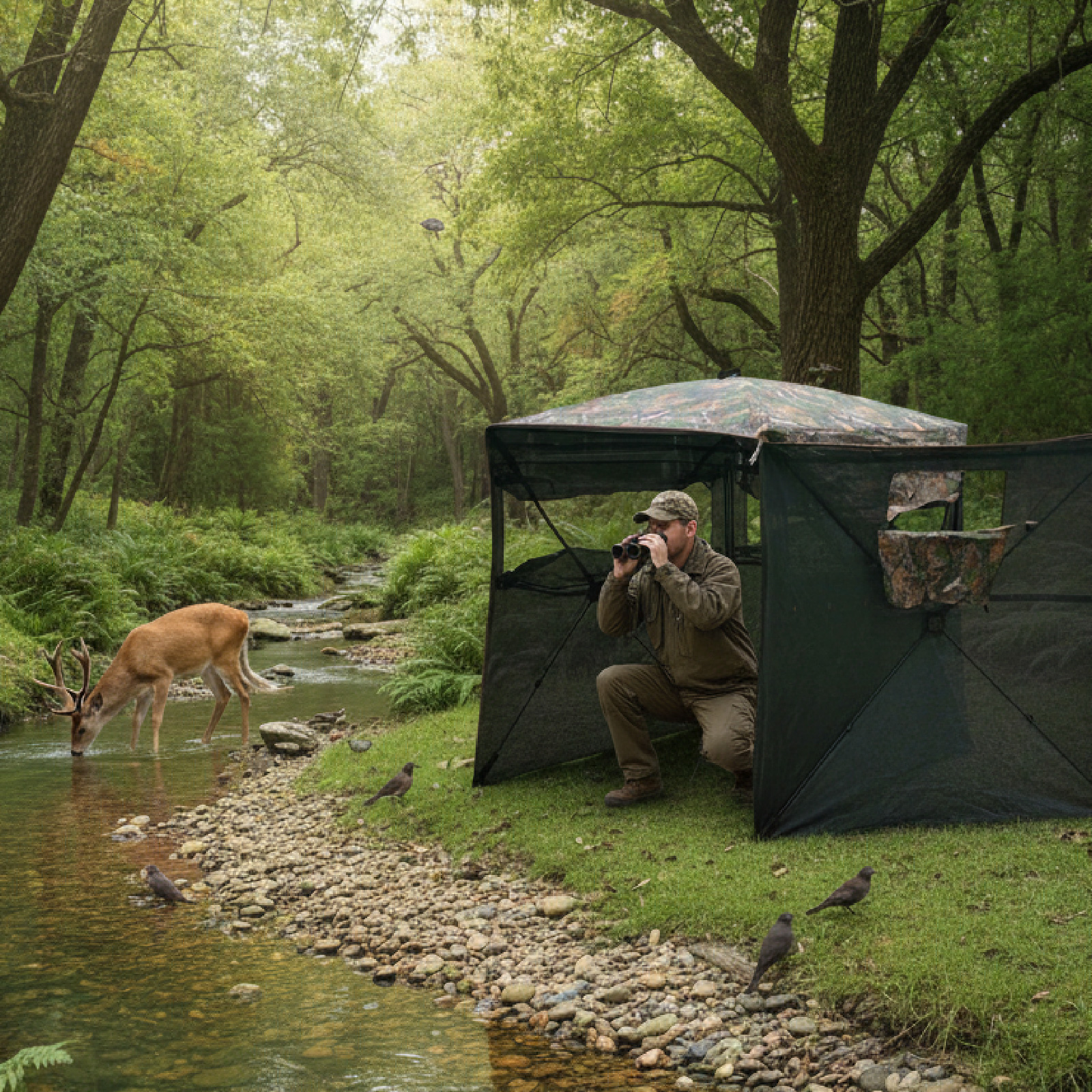 Hunting & Outdoor Supplies Carterton Reviews - Camouflage Pop-Up Hunting Blind Easy Setup