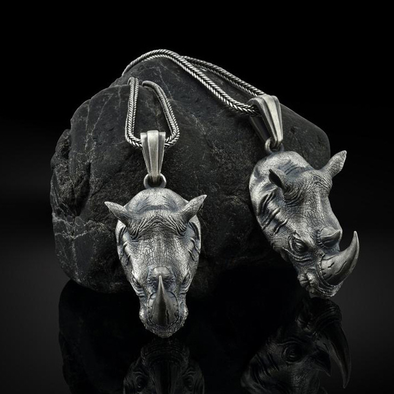 1Pcs Pure Tin Rhino Head Penda – Wildman Hunting & Outdoor Photos recenzja i cena