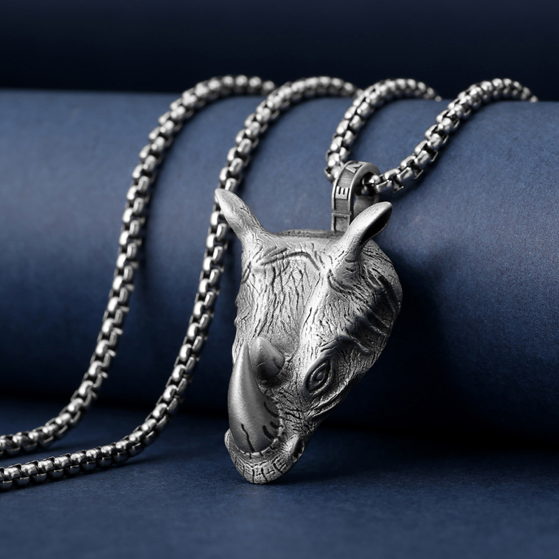 1Pcs Pure Tin Rhino Head Penda – Wildman Hunting & Outdoor Photos recenzja i cena