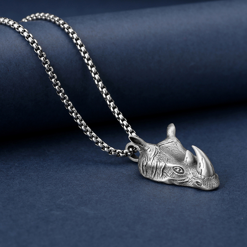 1Pcs Pure Tin Rhino Head Penda – Wildman Hunting & Outdoor Photos recenzja i cena